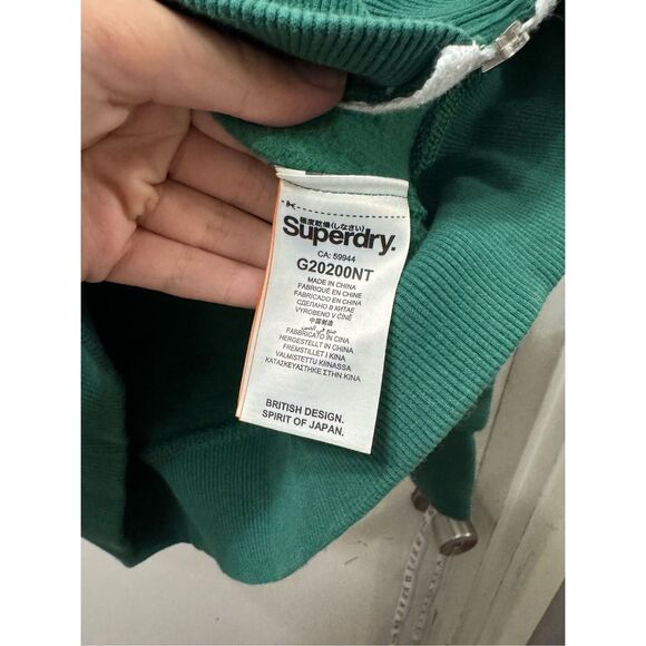 SuperDry Japan size Medium Zip Up Hoodie Green Yellow - Picture 10 of 10